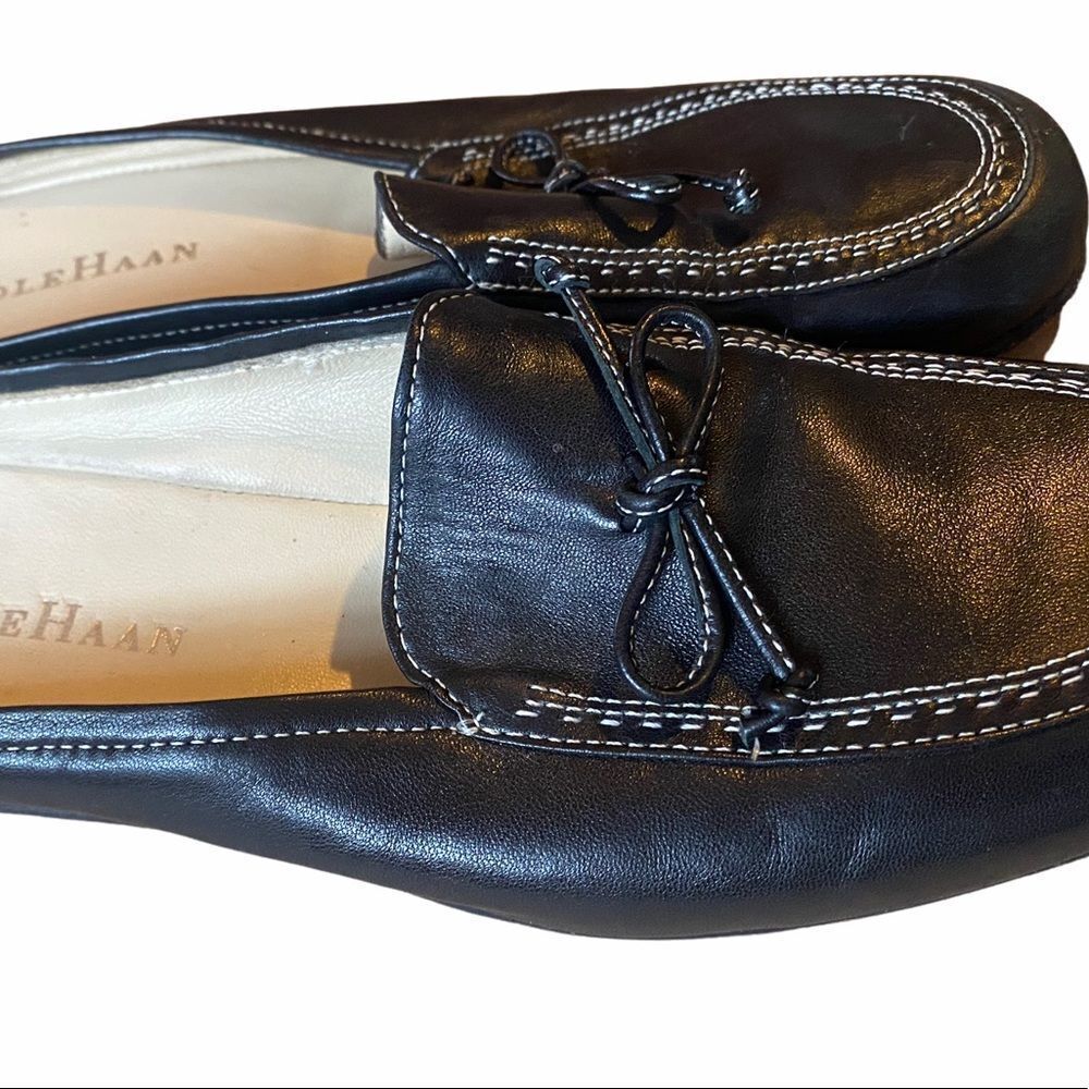 Cole Haan Womens Slides Black Leather Loafers Slip On Shoes D14254 Size 8.5 AA